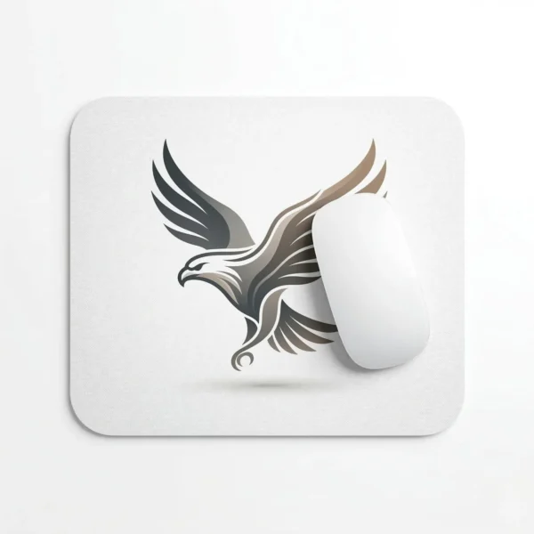 Padura Minimalist Eagle Mouse Pad - Textured White Non-Slip Desk Mat